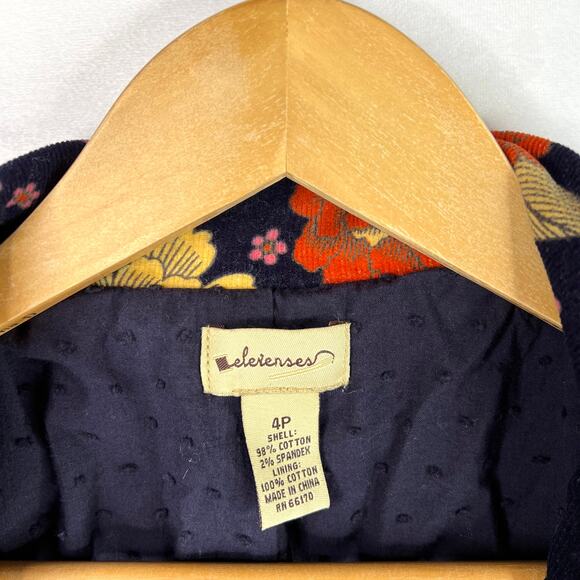 Elevenses Navy Floral Blazer 4P - Picture 5 of 9